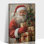 Art mural sur toile grand père Noël, peinture de scène de vacances rétro, boîtes-cadeaux et impression d'arbre d'hiver, toile prête à accrocher pour une décoration festive, 28 po x 40 po