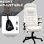 Fauteuil de bureau réglable en cuir Pu blanc avec accoudoirs à dossier haut
