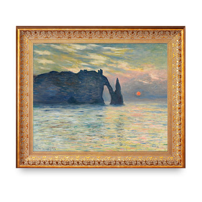 «The Cliff, Étretat, Sunset» par Claude Monet, reproductions d'art classique sur toile, estampe numérique sur toile pour la décoration intérieure