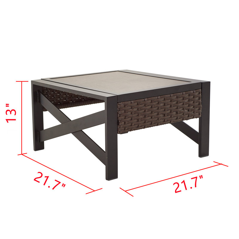 Ajai Square Synthetic Laminate Outdoor Side Table