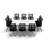 Rectangle 12 Person Flip Top 72'' L Modular Training Table and Chair Set with Casters and Modesty Panel and Cable Management