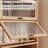 Solid Wood 5-Tier Flip-Top Glass Door Bookshelf Cabinet, Mid-Century Modern Display Storage Cabinet-79003451-79003430