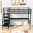 Twin Size Metal Loft Bed With Built-In-Desk