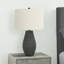 Lampe de table Landen avec abat-jour ivoire / crème en résine noire, H 23,26 po x l 13,74 po x P 13,75 po-531160979