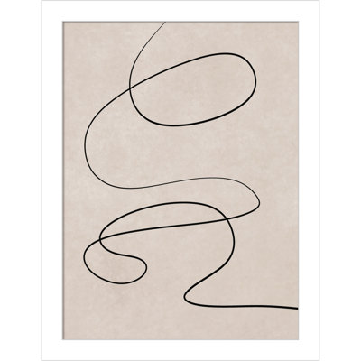 Black Line and Textured Beige Print