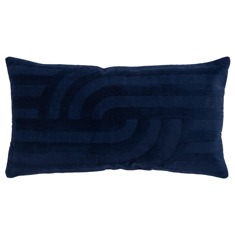 Housse et insert de coussin rectangulaire 100% coton Terrah, Bleu foncé profond