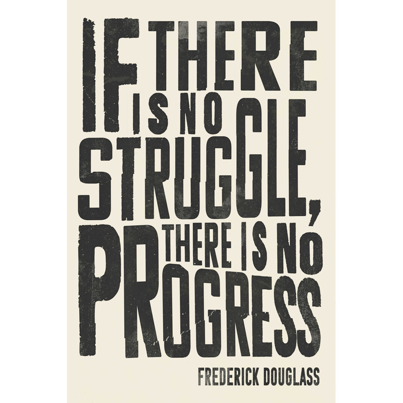 Citation de Frederick Douglass I, H 18 po x l 12 po x P 1,25 po, Non, Toile encadrée noire