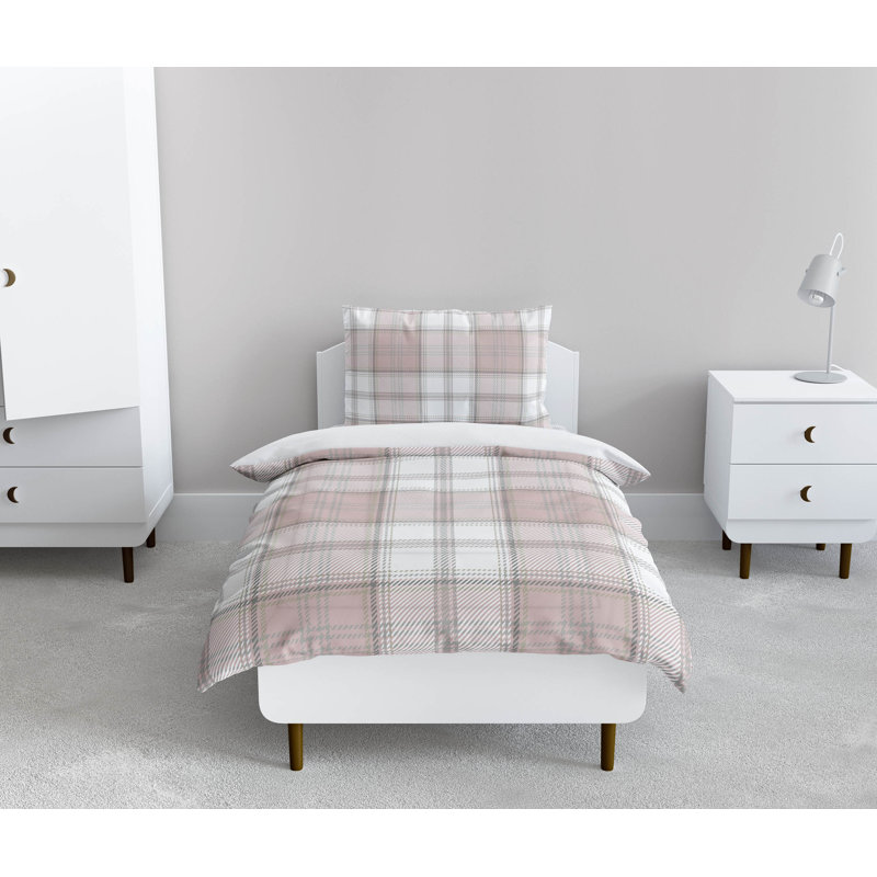 Bully Plaid Decorative Lightweight Comforter Set, Pink