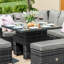Bertrand Rattan Corner Bench Set - with Rising Table-26094783-26094785
