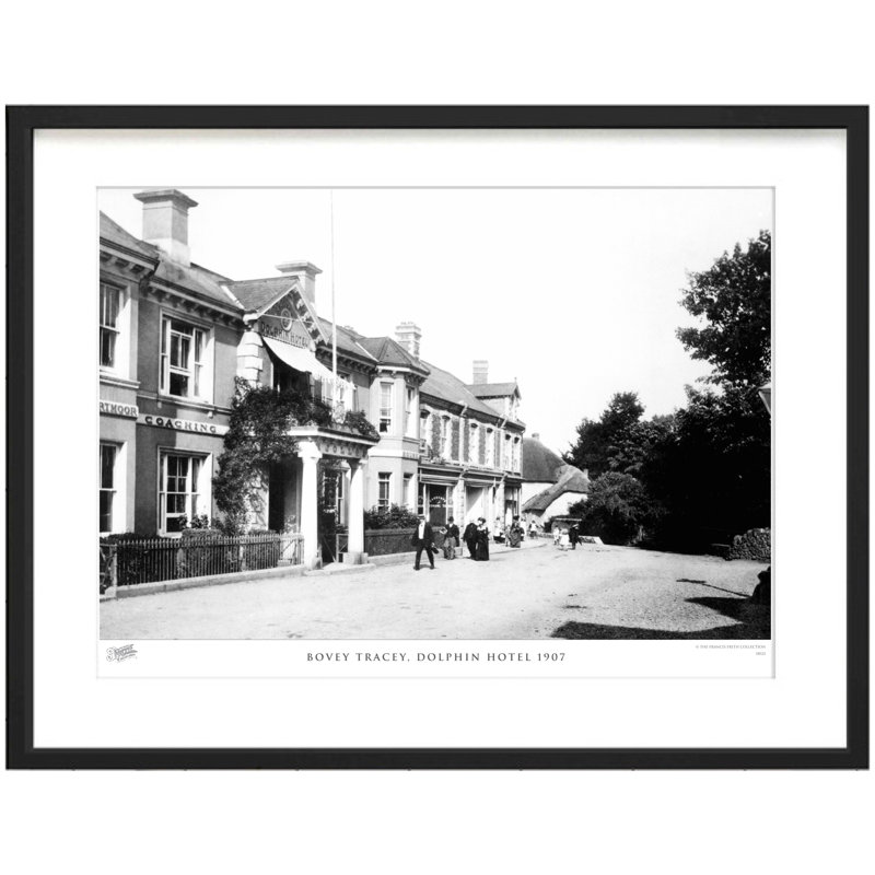 Bovey Tracey, Dolphin Hotel 1907 - Single Picture Frame Print, 40cm H x 50cm W x 2.3cm D