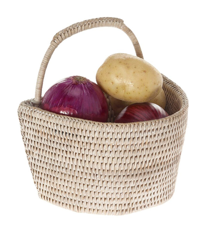 Panier mural Everard Kouboo, H 8,75 po x l 8,5 po x p 6,5 po, Blanc délavé