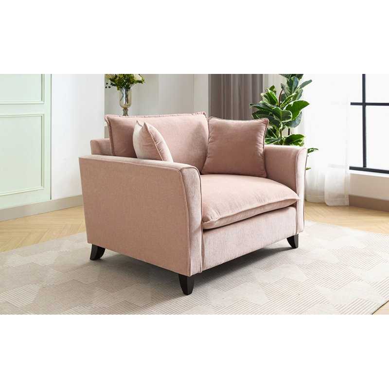 Fauteuil avec coussin pour le salon et la chambre à coucher, Rose