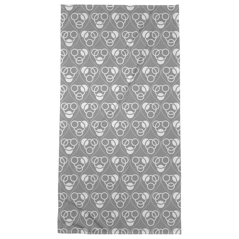 Serviette de bain à motif de cercles et de vagues Classic, Gris/blanc