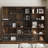 Combination Bookcase With Glass Doors And Led Lights, Display Cabin With 5-tier Shelveset-144561871-151890701