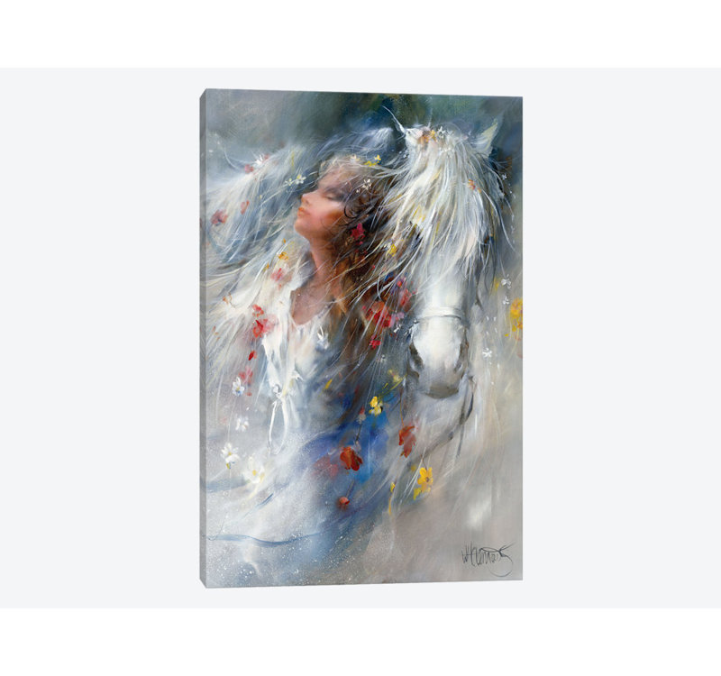 «Pensées», reproduction sur toile, H 18 po x l 12 po x P 1,5 po, Pas de tapis, Toile tendue