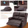 53.1'' Faux Leather Reclining Loveseat with Massage&Heat Function