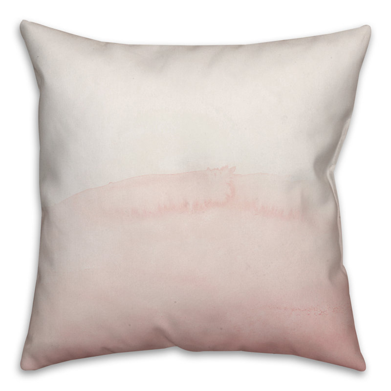 Blush Pink Watercolor Abstract Square Throw Pillow