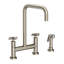 East Square Kitchen Bridge Faucet with Side Spray-1785465804-1839286138
