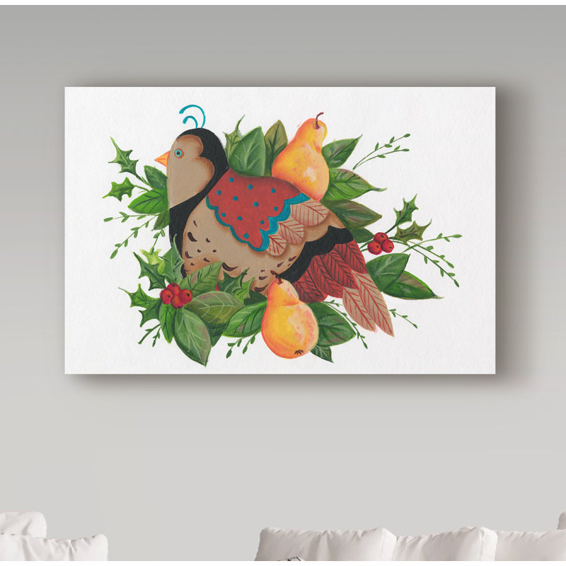 «Partridge in A Pear Tree 2», art sur toile, H 16 po x l 24 po x P 2 po