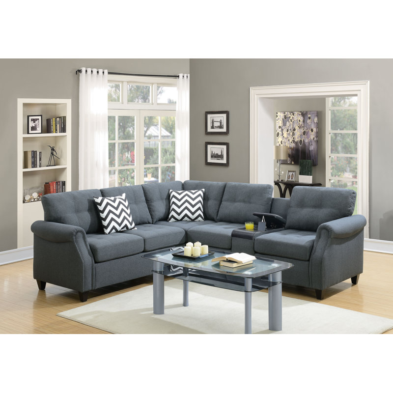 Burson Reversible Corner Sofa, Blue Grey