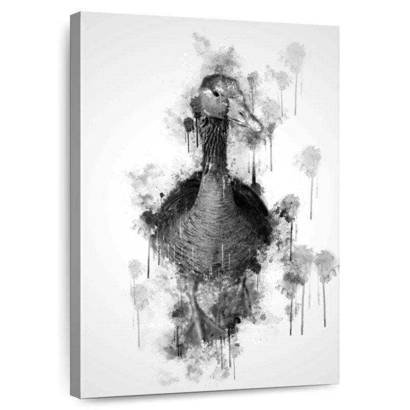 Brampt Duck Black And White, 12" H x 8" W