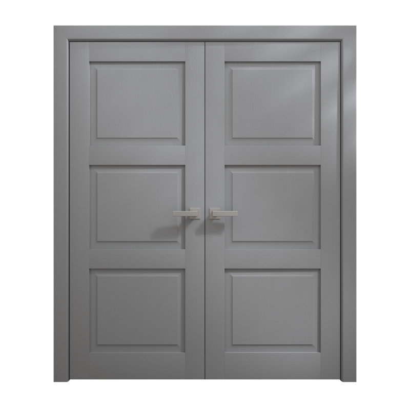 Portes doubles intérieures intérieures | Ego 5010 | Cadre de panneau intérieur en bois massif | Portes modernes pour placard
