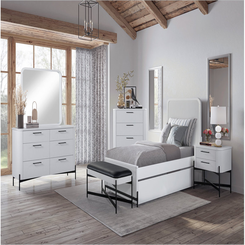 Commode 6 tiroirs, Blanc