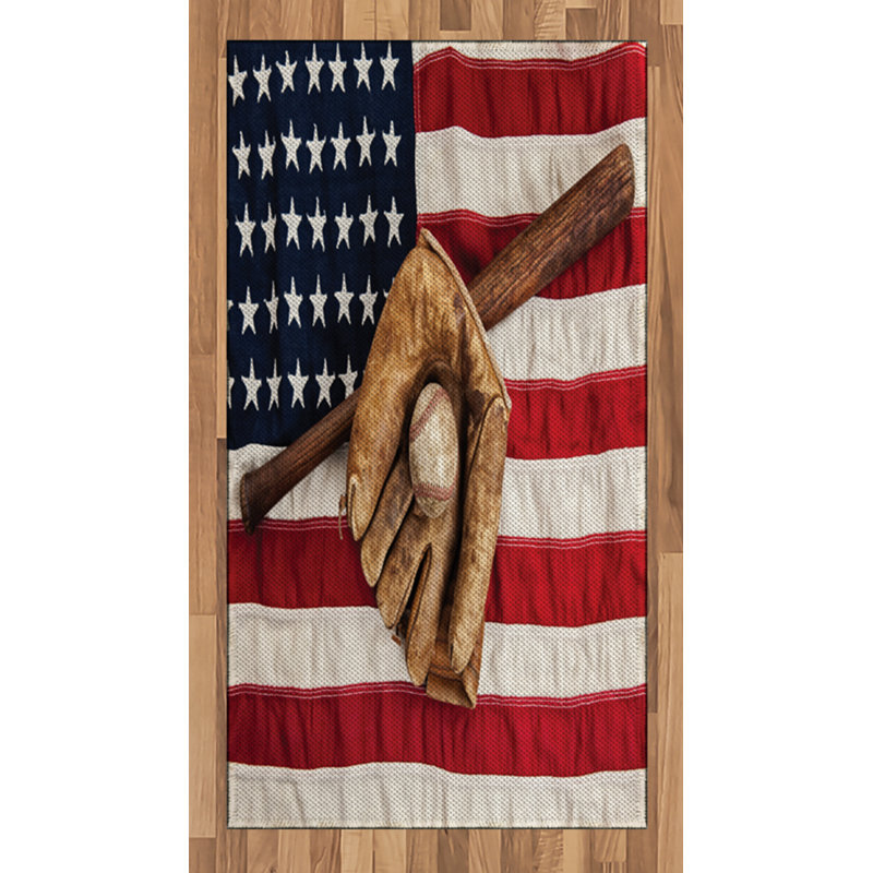 American Flag High Density Long Fiber Poly Threads Decorative Area Rug Carpet, Rectangle 2'7" x 5'