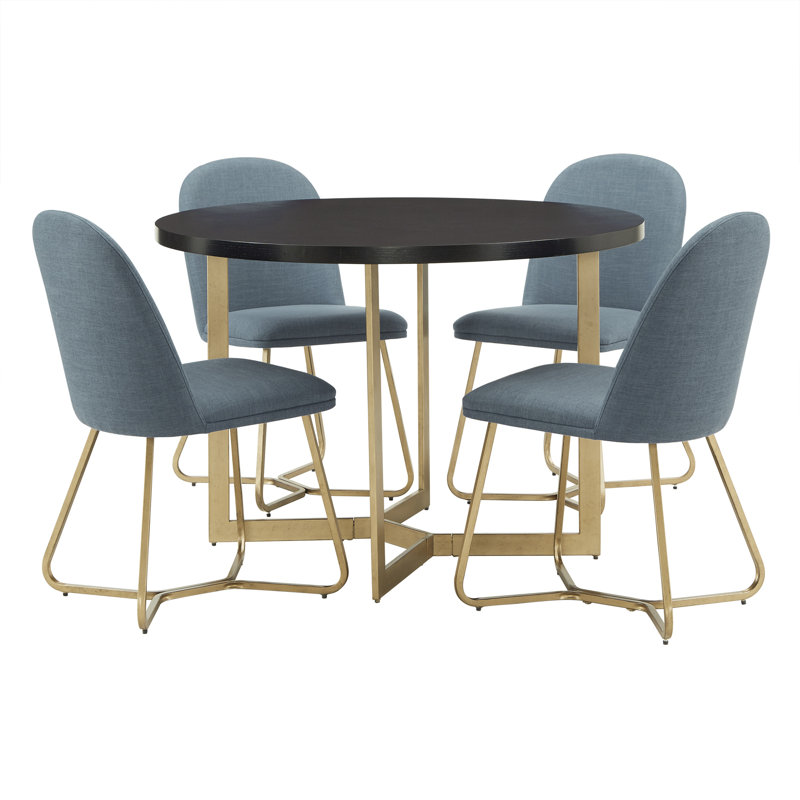 Ainhoa 4 - Person Trestle Dining Set, Peacock Blue