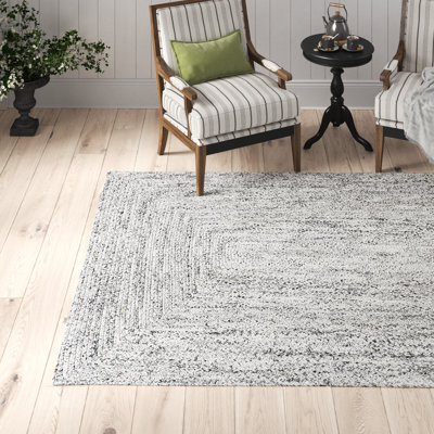 Rectangle Groh Flatweave Polyester Area Rug in Gray