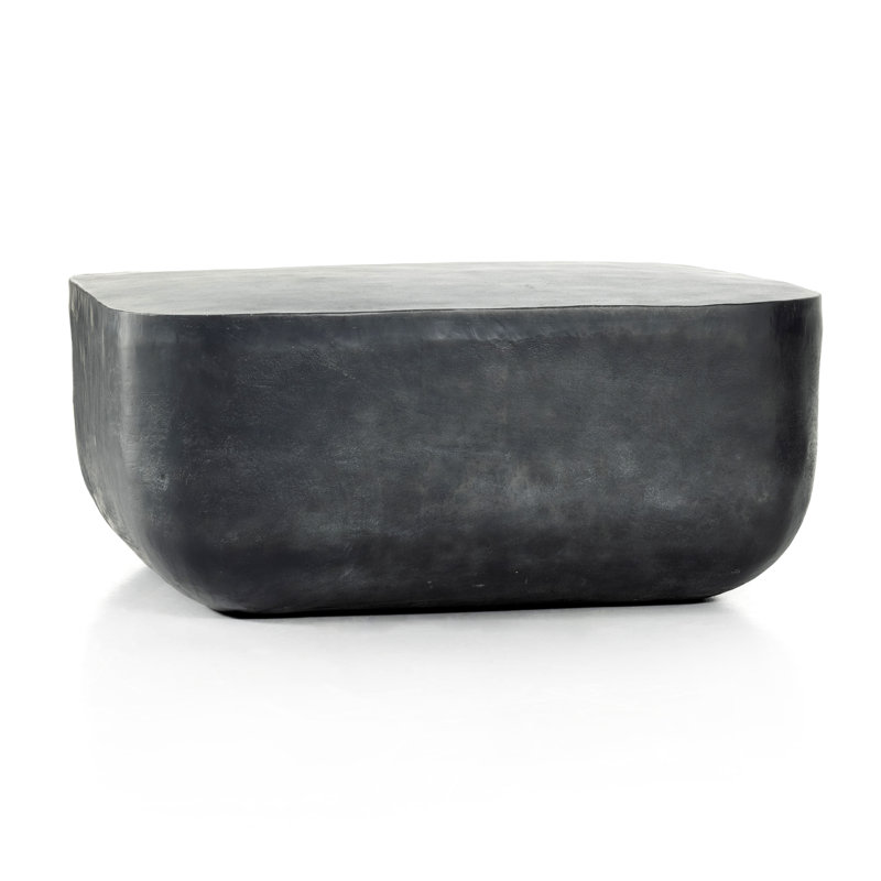 Basil Outdoor Square Coffee Table, Gray