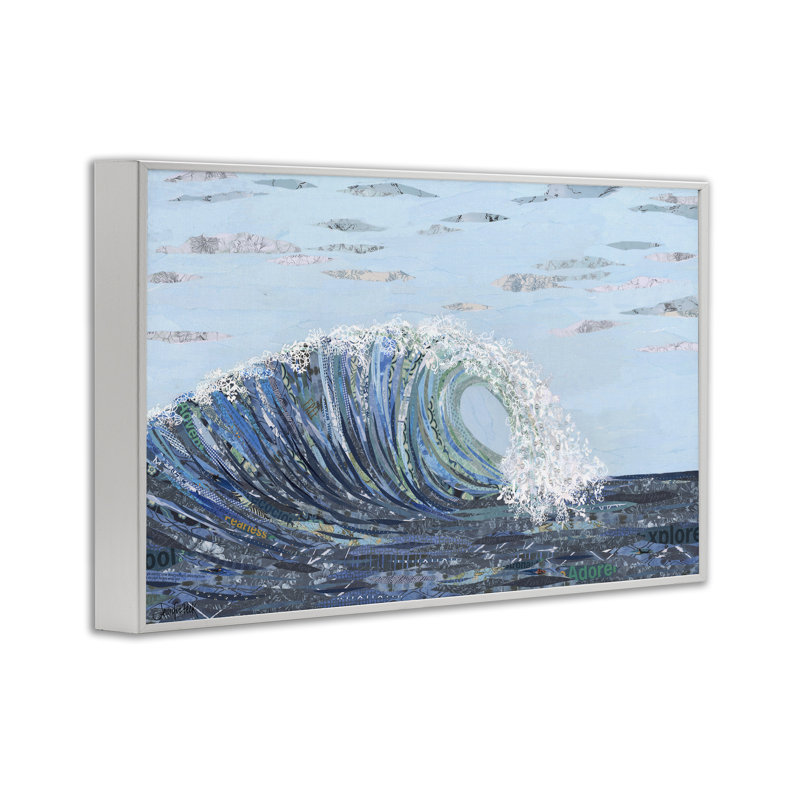 «Big Kahuna Wave», estampe numérique encadrée par Jennifer Peck, Giclée encadrée blanc bord de mer, H 20 po x l 30 po