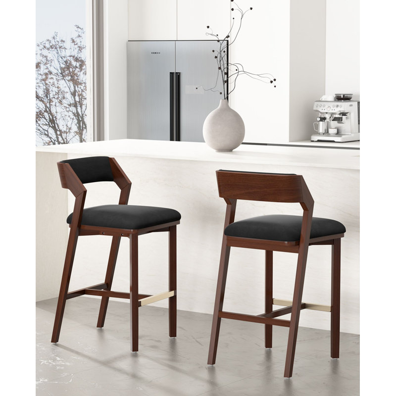 Tabouret de bar Patricia, Noir, Tabouret de bar (siège d'une hauteur de 28,9 po)