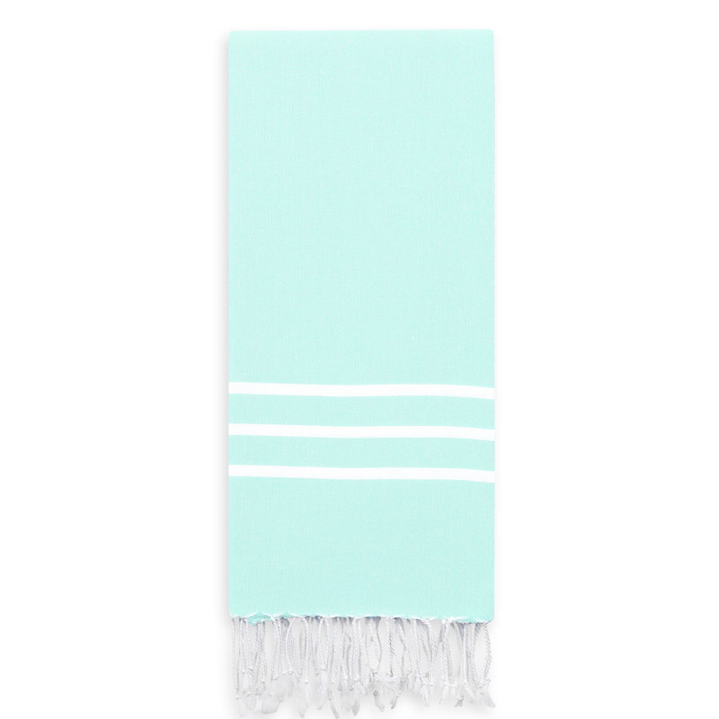 Alara Turkish Cotton Beach Towel, Soft Aqua