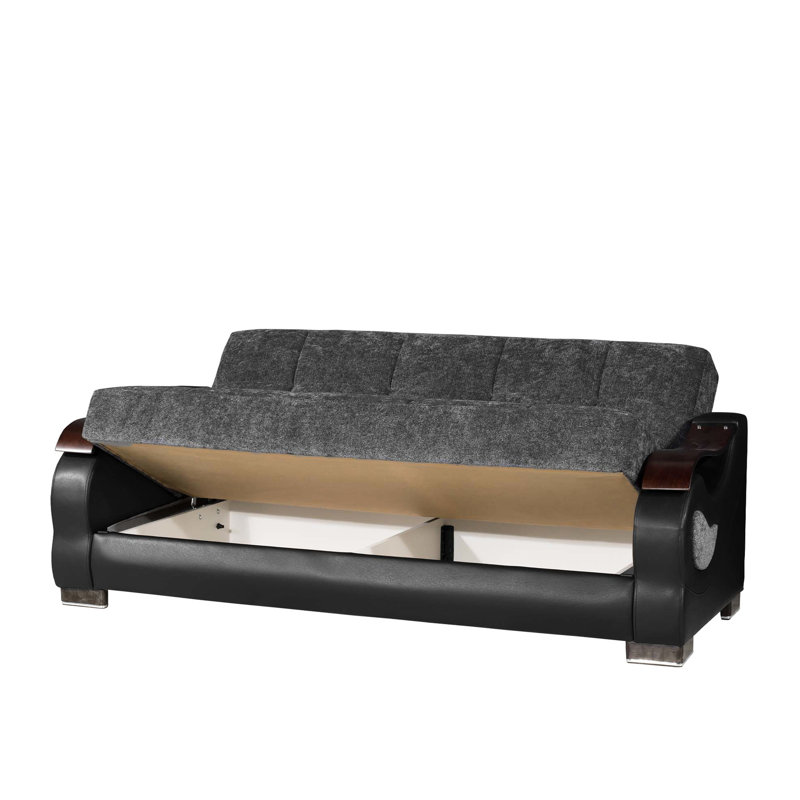 Canapé-lit avec revêtement et rangement en chenille gris - Poids du produit: 176,54 lb. Confortable, élégant et facile à nettoyer. Revêtement épais, 48 po de profondeur, 40 po de largeur, 92 po de hauteur