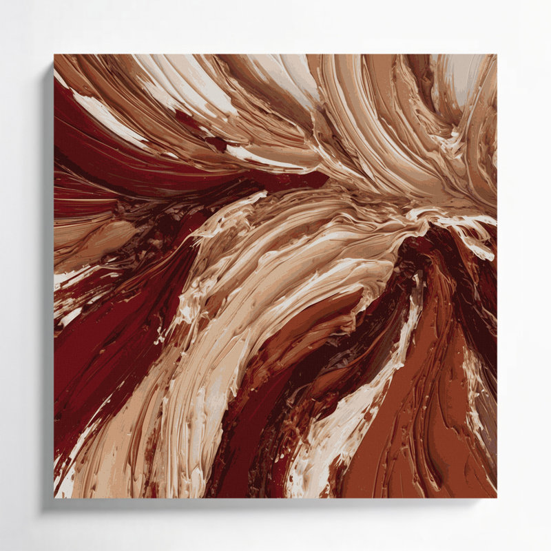 Lyrical Abstraction 10 Brown Canvas Wall Art, 16" H x 16" W