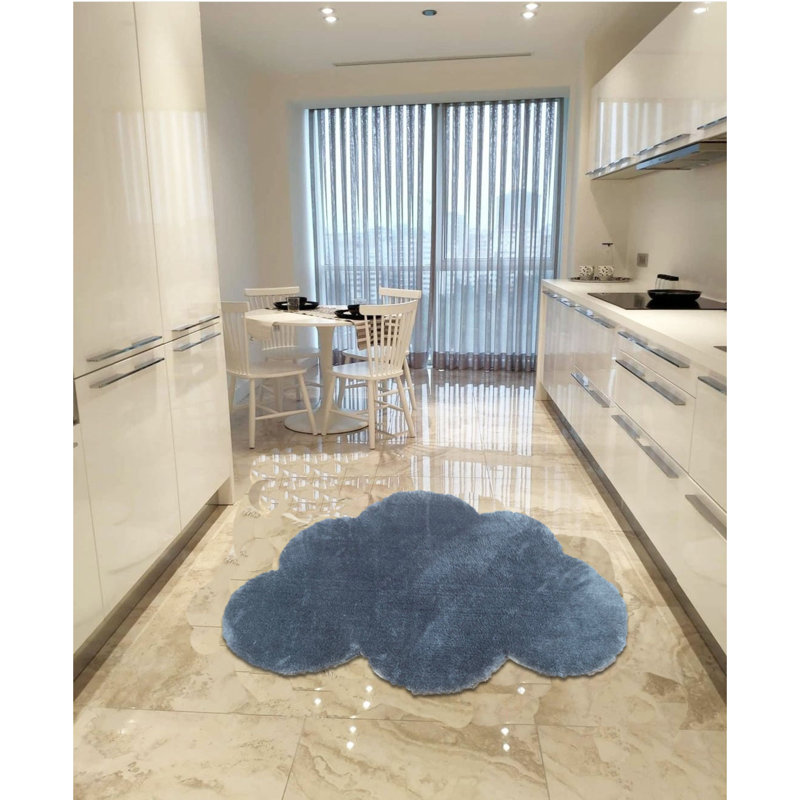 Tapis gris foncé en polyester tissé à la machine Novelty Natazhat, Nouveauté 2 pi 7 po x 3 pi 11 po