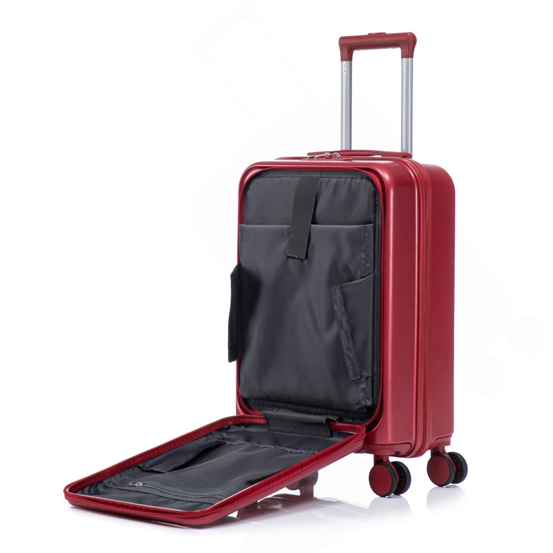14 "/ 20" 2 pièces / ensemble dans un bagage à roulettes en ABS, avec serrure à combinaison et ouverture avant, étui à cosmétiques 14 "