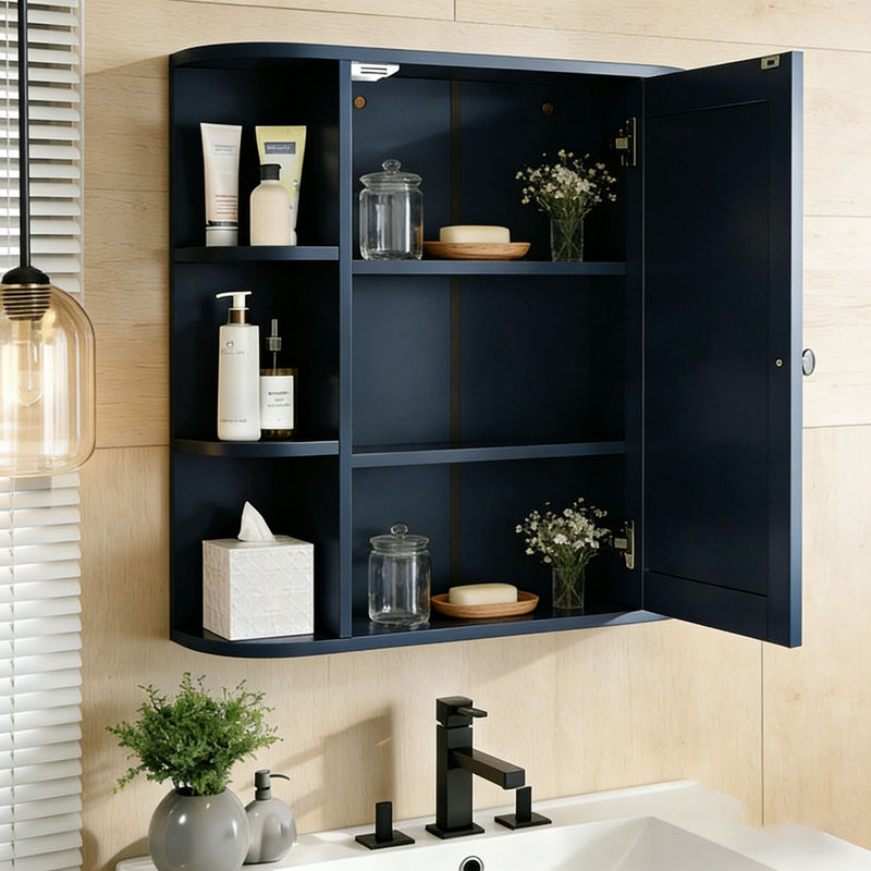 Armoire de rangement pour salle de bain, Bleu
