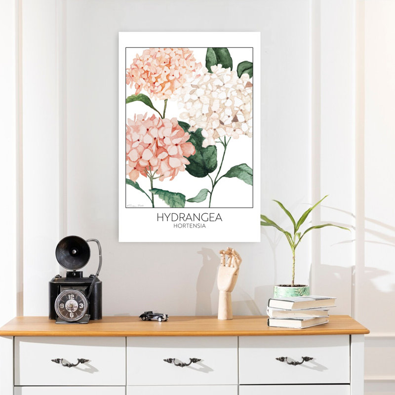 Hortensia, art floral contemporain, H 24 po x l 16 po