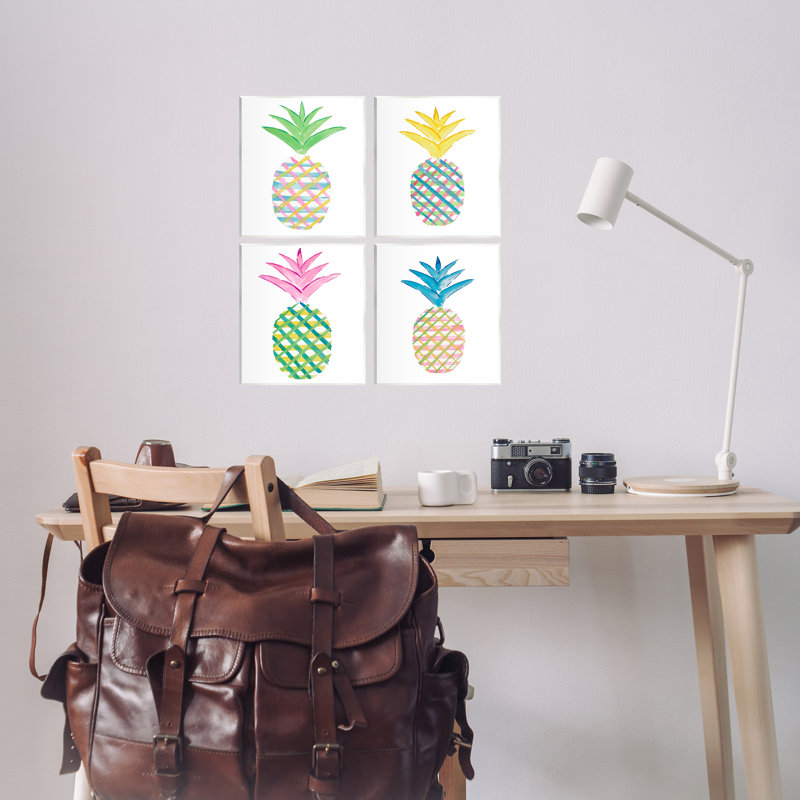  Ensemble de plaques murales à motif écossais à motif d'ananas par Julie DeRice