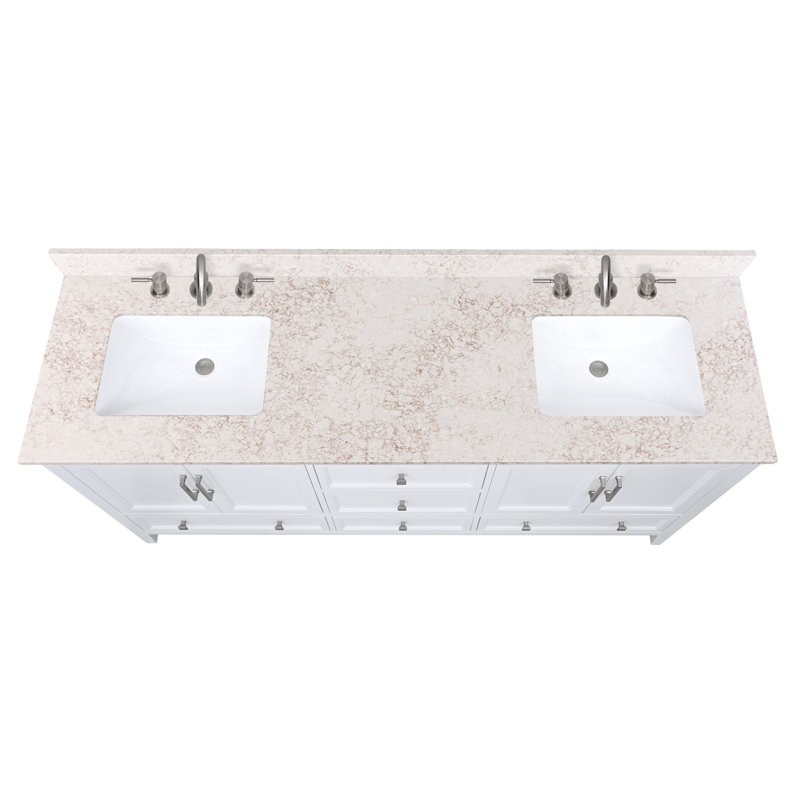 Lotte 73'' W Double Vanity Top, Alluring
