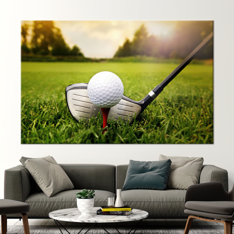 Stylish Golfer Canvas Art Poster - Perfect Gift for Golf Players - Man Cave Artwork, 25 cm H x 35 cm W, Framed Wrapped Canvas