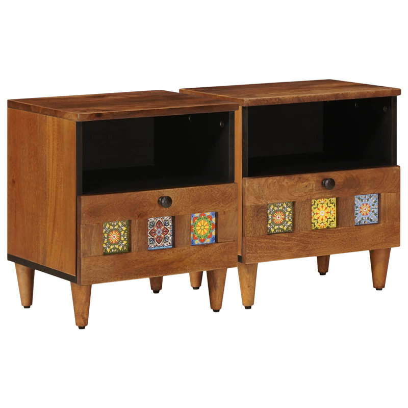 40cm W Solid Wood Bedside Table