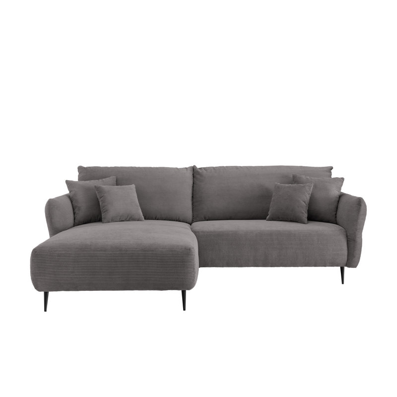 Chicago 4 Seater Sofa & Chaise, Dark Grey