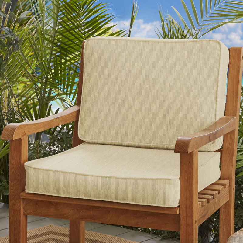 Sunbrella Outdoor 4'' Lounge Chair Seat / Back Cushion, Spectrum Sand Sunbrella® Plainweave
