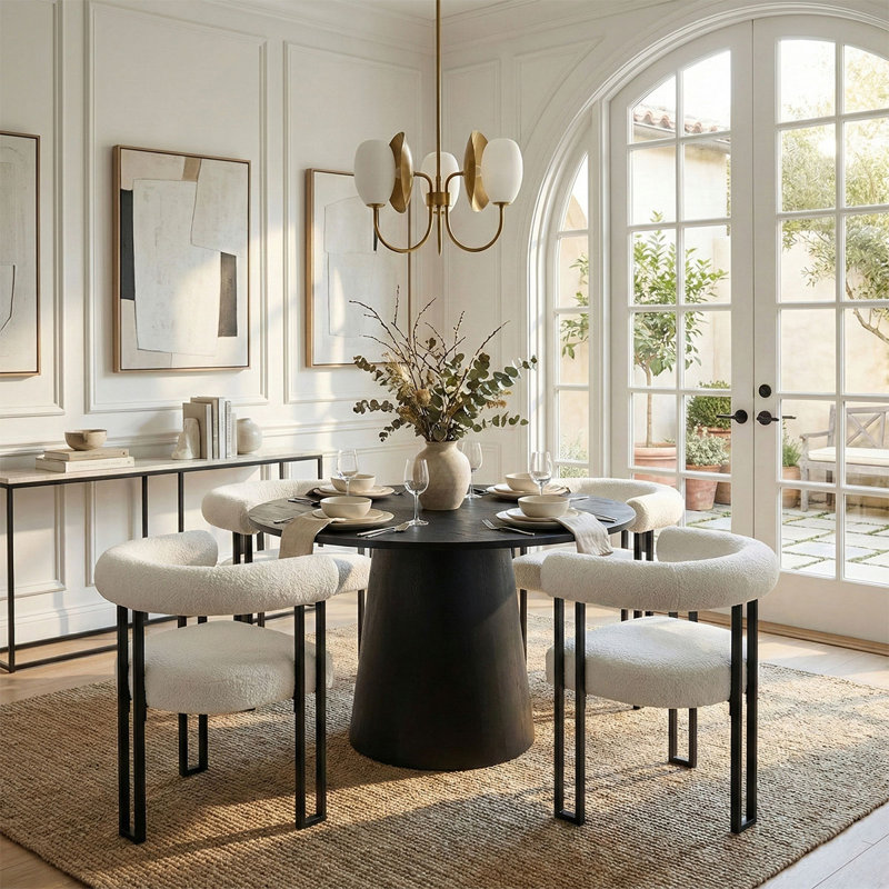 Chealsy 5-Piece Metoyer Round Dining Table Sets