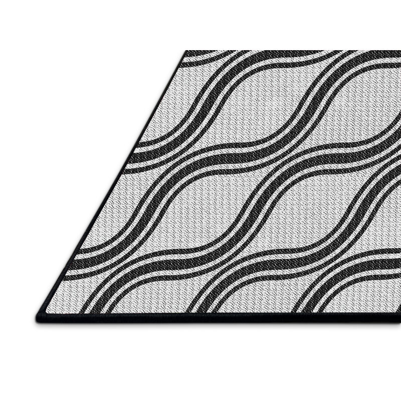 Tapis noir/gris à motifs, Rectangle 2 pi x 3 pi