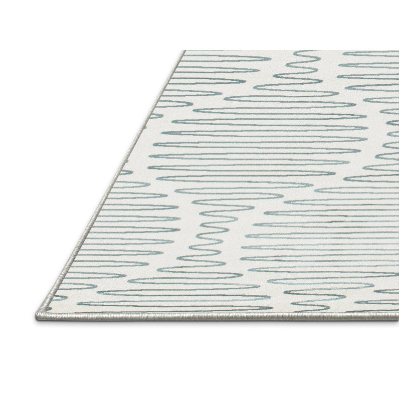 Tapis contemporain vert clair, Rectangle 3 pi x 5 pi