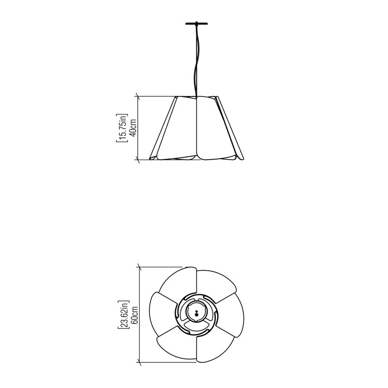 Fuchsia 1 - Light Pendant, Imbuia